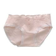 Quaouag Girls Underwear Cotton Panties Tag-Free Comfortable Briefs Mid Waist Triangle Panty Seamless Breathable Girls Underpants